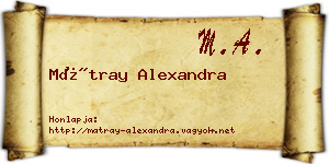 Mátray Alexandra névjegykártya